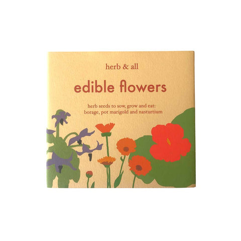 The packaging for an edible flower seed box