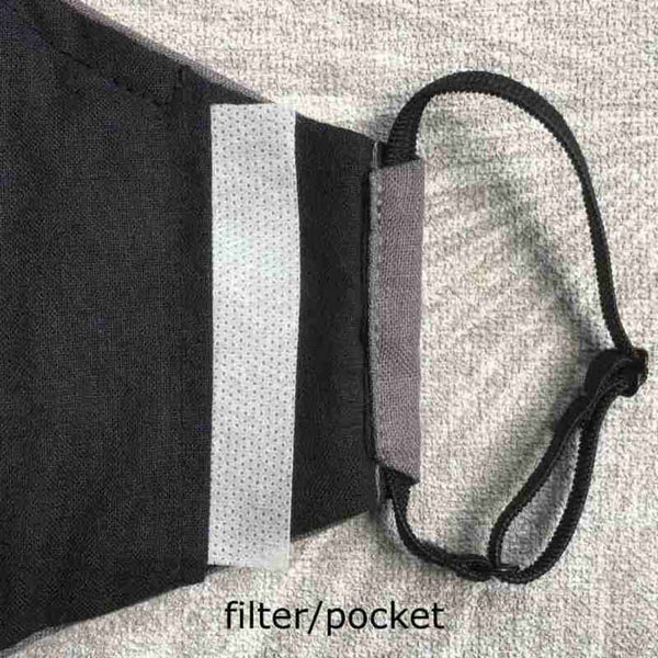 A filter sticking out of a pocket
